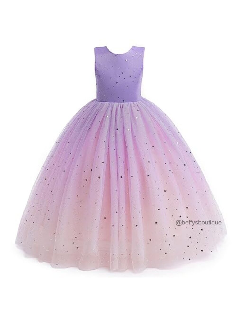 Girls Flower Girl Tulle Dress, Sleeveless A-line, Zipper Back, Party Gown